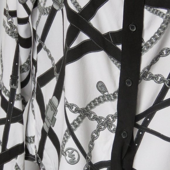 Michael Kors Black and White Blouse - Picture 4 of 9